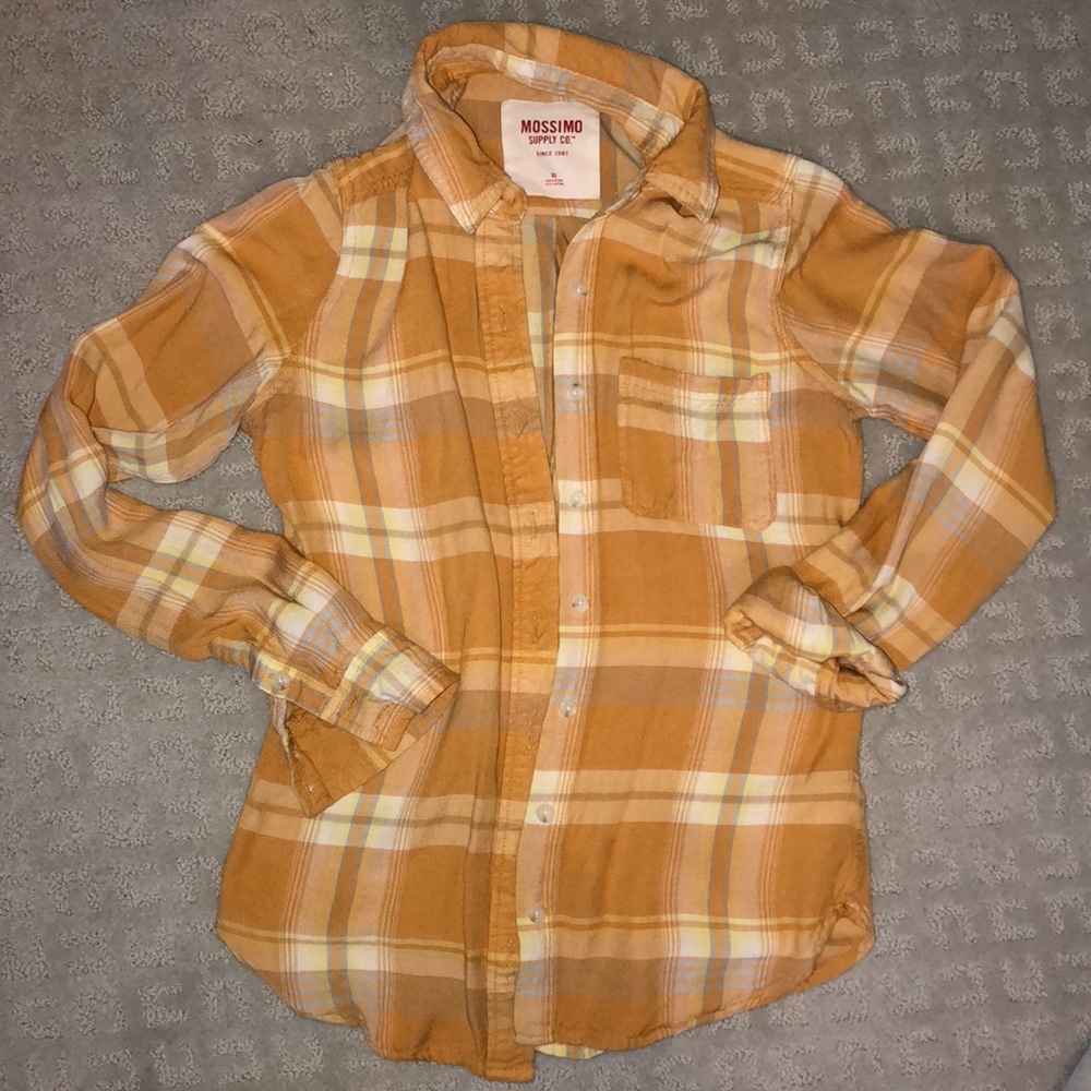 Yellow plaid shirt - button down